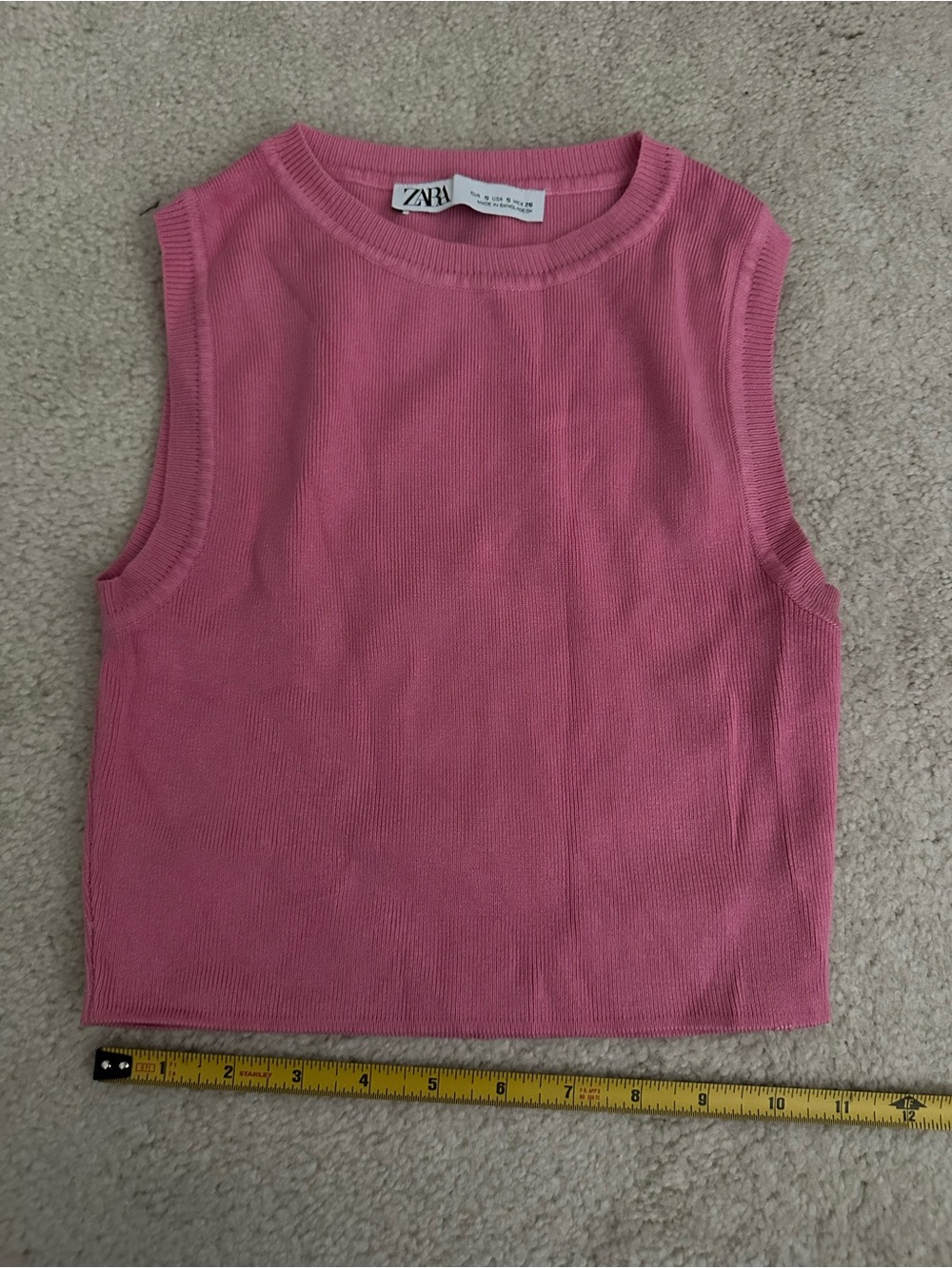 Zara Pink Sleeveless Knit Top